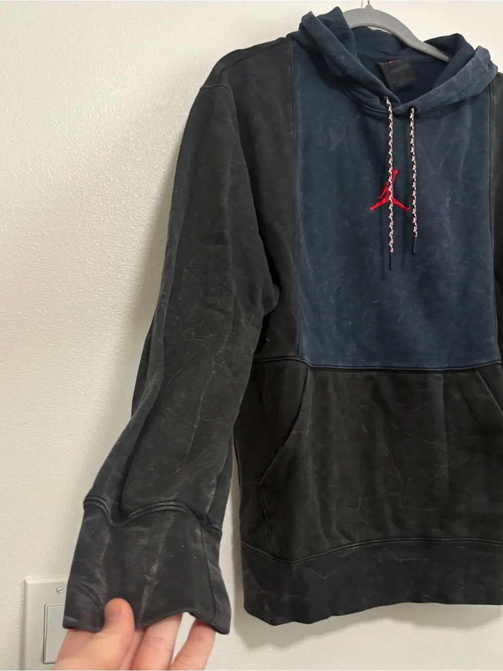 Nike Men's Jordan Legacy 1 Pullover Hoodie Black/Obsidian/Red CZ1160-010 Medium